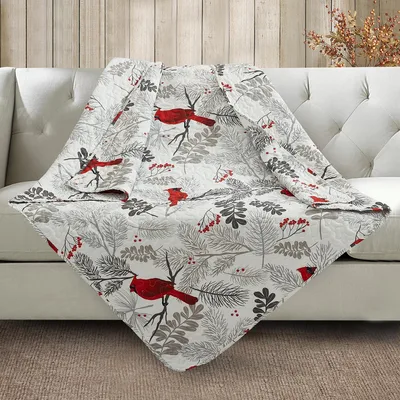 Red Cardinals in Winter Branches Blanket for Bird Lovers