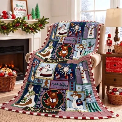 Christmas Snowman Gingerbread Blanket