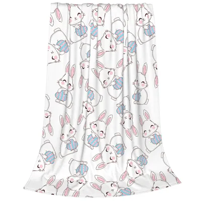 Cute Easter Bunnies Blanket for Spring Cozy Days