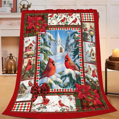 Cardinals in Snow Blanket for Winter Cozy Nights