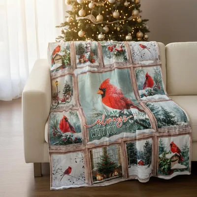 Cardinal Always with You Winter Blanket: Cozy Cardinal Throw
