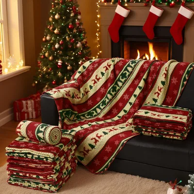 Festive Stripe Christmas Blanket for Cozy Holiday Nights