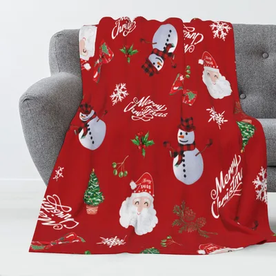 Christmas Santa Snowman Blanket for Cozy Holiday Nights