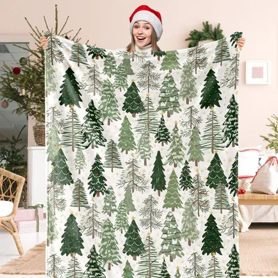 Christmas Tree Forest Blanket for Winter Cozy Nights