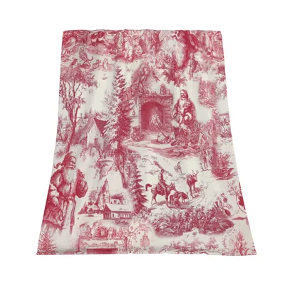Vintage Christmas Toile Blanket for Cozy Winter Nights
