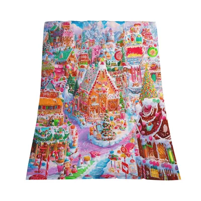 Candy Christmas Village Blanket: A Gingerbread Wonderland