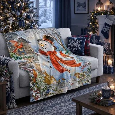 Cardinal Winter Scene Blanket: A Snowy Holiday Story to Wrap Up In
