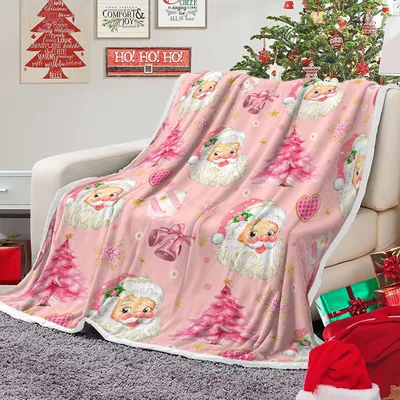 Pink Santa Christmas Blanket for Cozy Holiday Nights