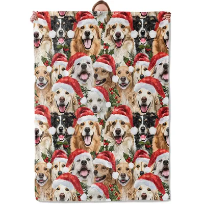 Dogs in Santa Hats Blanket: Festive Holiday Cuddles