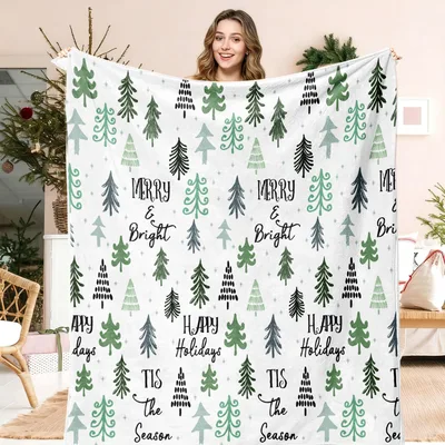 Merry and Bright Blanket: Christmas Trees Pattern for Winter