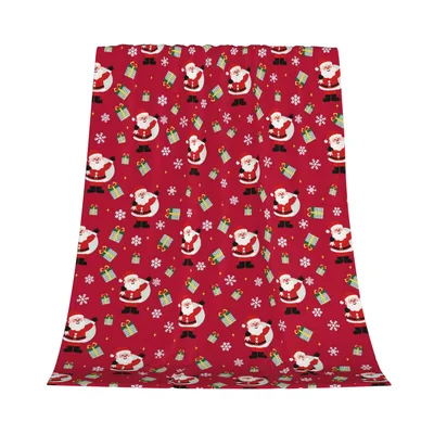 Santa Claus Christmas Pattern Blanket for Cozy Holidays