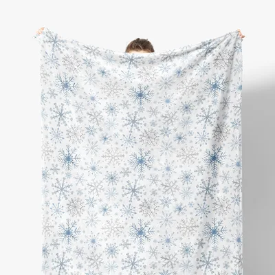 Watercolor Snowflake Blanket for Cozy Winter Nights