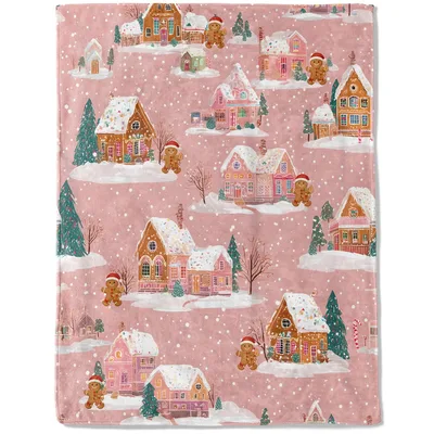 Gingerbread Village Blanket for Cozy Winter Nights