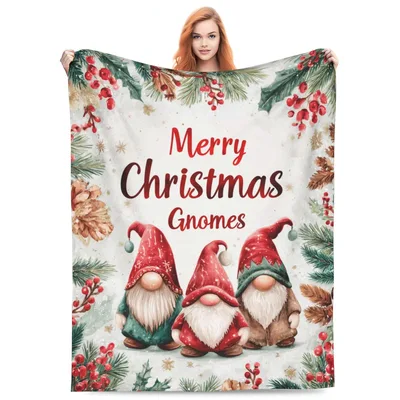 Holiday Gnomes Blanket for Cozy Winter Nights