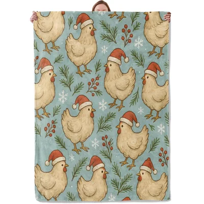 Santa Hat Chicken Blanket for Cozy Holiday Days