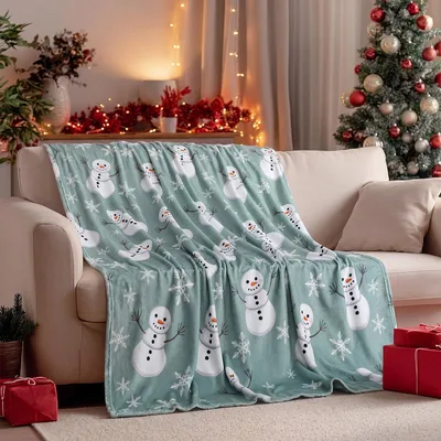 Snowman Christmas Pattern Blanket: Festive Winter Design