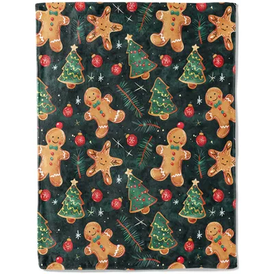 Gingerbread Cookies on Forest Blanket for Cozy Winter Nights