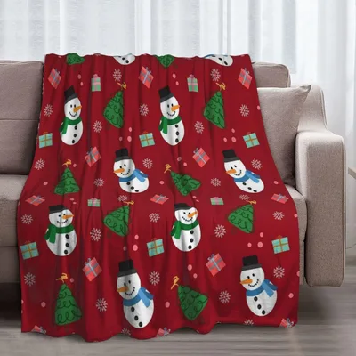 Snowmen and Trees Blanket for Cozy Winter Nights