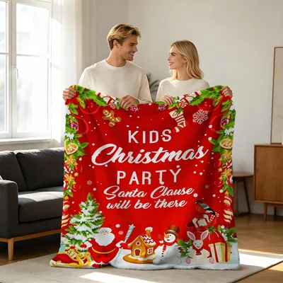 Santa Will Be There Blanket: Kids Christmas Party Throw
