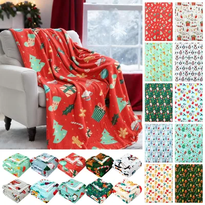 Christmas Pattern Holiday Blanket featuring a bright red print
