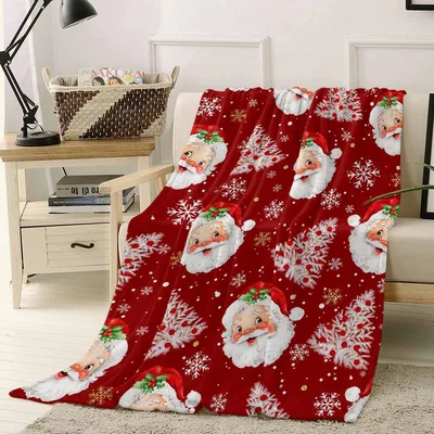 Vintage Santa Claus Snowflakes Blanket for Cozy Winter Nights