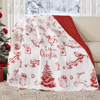 Christmas Reindeer Pattern Blanket: Festive Holiday Design