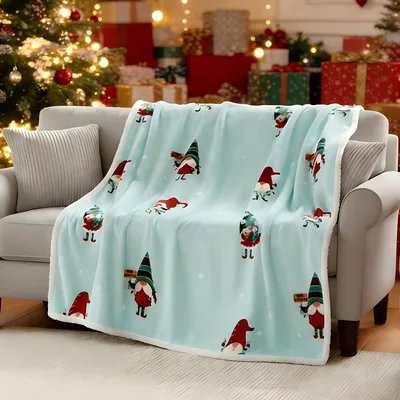 Christmas Elf Pattern Blanket: Whimsical Gnomes for Holiday Coziness