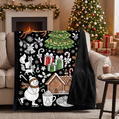 Christmas Doodle Coloring Pattern Blanket: Festive Winter Art