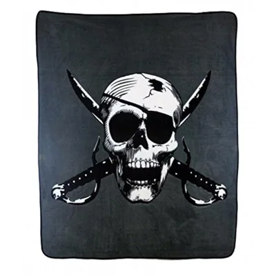 Skull and Crossed Cutlasses Blanket: Pirate Skull Design