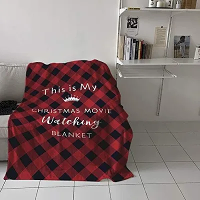 Christmas Movie Watching Plaid Blanket for Holiday Marathons