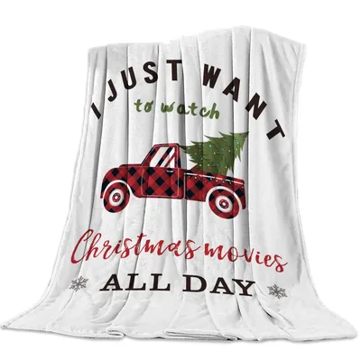 Watch Christmas Movies All Blanket: Plaid Truck Design