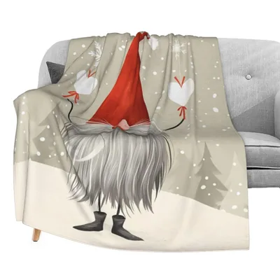 Christmas Gnome with Red Blanket: A Whimsical Holiday Design