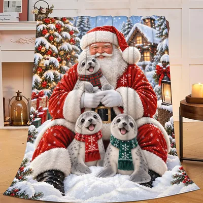 Santa with Seals Blanket
