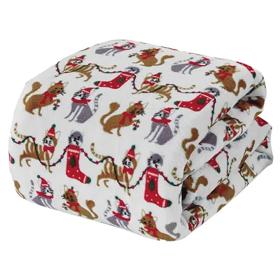 Christmas Cats Pattern Blanket: Feline Holiday Fun