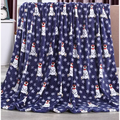 Polar Bear Christmas Pattern Blanket: Festive Snowy Design