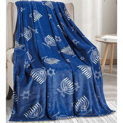 Hanukkah Menorah and Star Blanket: Festive Holiday Design
