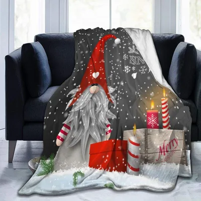 Christmas Gnome with Candles Blanket: Festive Holiday Design
