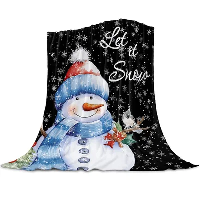 Snowman Let It Snow Blanket: Festive Winter Design