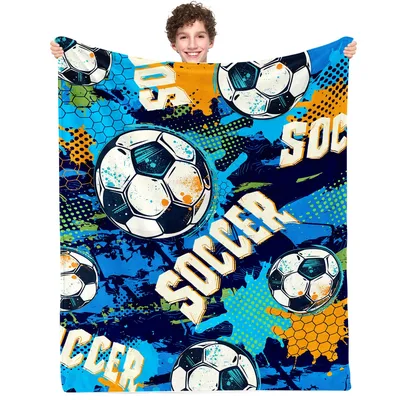 Soccer Ball Graffiti Pattern Blanket: Urban Soccer Design