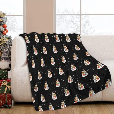Snowman Winter Pattern Blanket: Cozy Holiday Design for Seasonal Decor