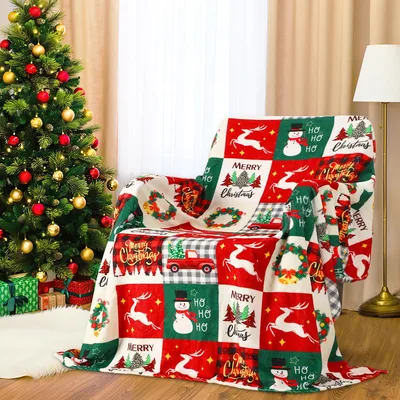 Christmas Plaid Snowman Blanket: Holiday Patchwork Design
