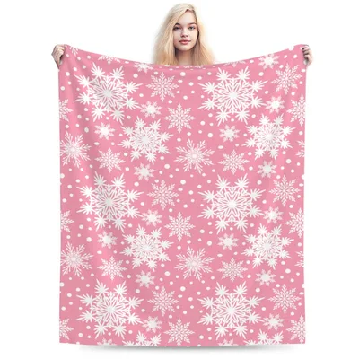 Pink Snowflake Blanket: Soft Winter Pattern for Cozy Holidays