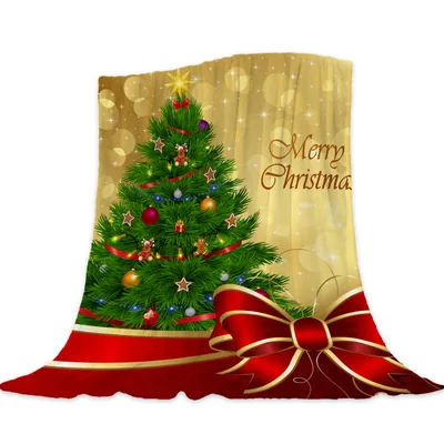 Christmas Tree with Red Blanket: Festive Holiday Design