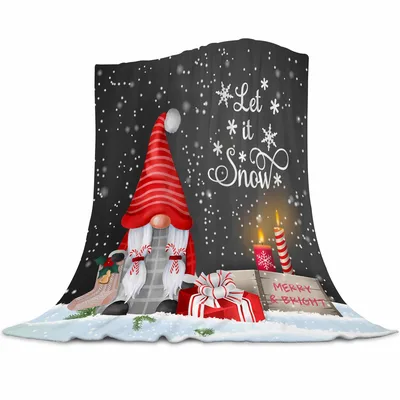 Gnome Let It Snow Blanket: Festive Gnome and Holiday Cheer Design