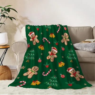 Gingerbread Man Christmas Pattern Blanket