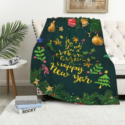 Happy New Year Green Blanket: Festive Holiday Wishes Design