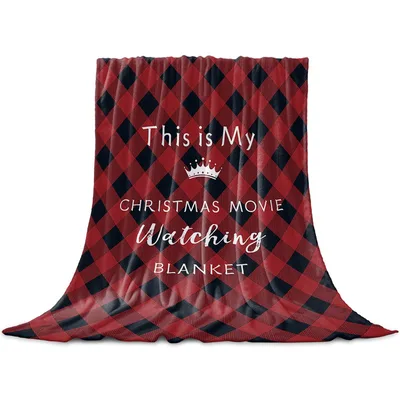 Christmas Movie Night Plaid Blanket for Holiday Film Lovers