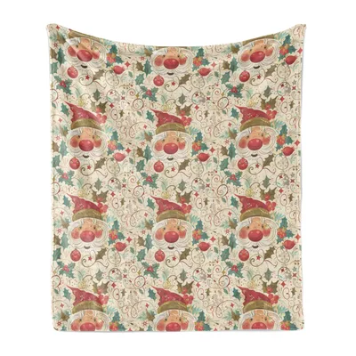 Vintage Santa Claus Christmas Pattern Blanket