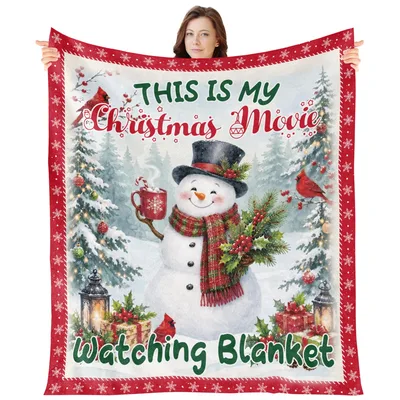 This Is My Christmas Movie Snowman Blanket for Holiday Fans