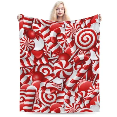Red and White Candy Blanket: A Sweet Holiday Treat for Your Couch